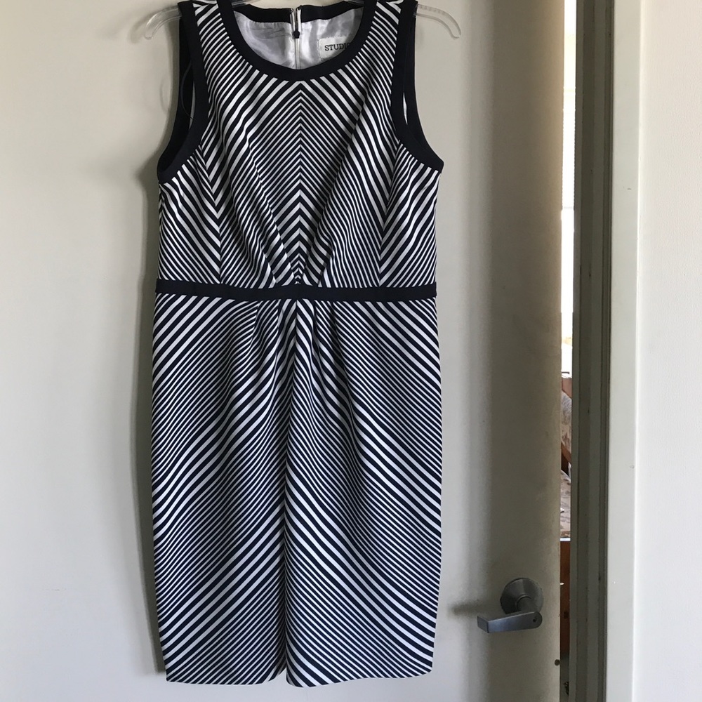 Black and white strip dress.Size 12