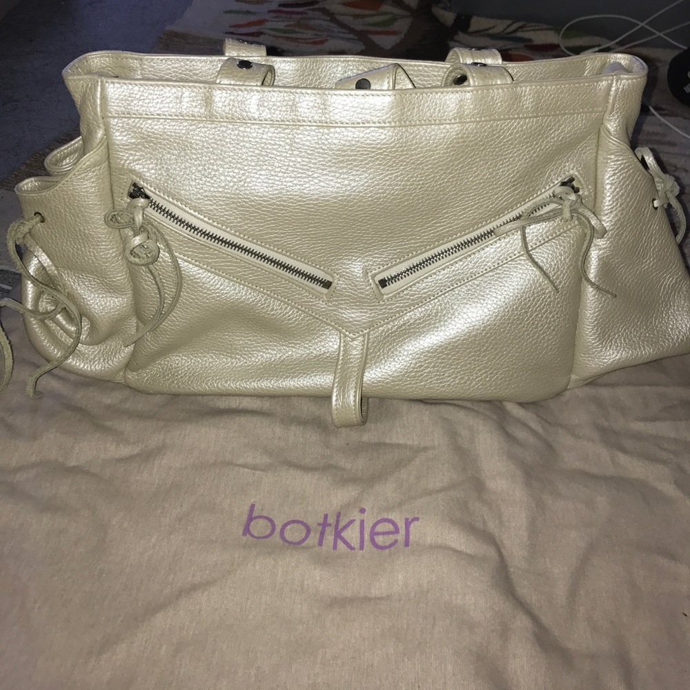 Botkier Light Gold Leather Satchel - Trigger