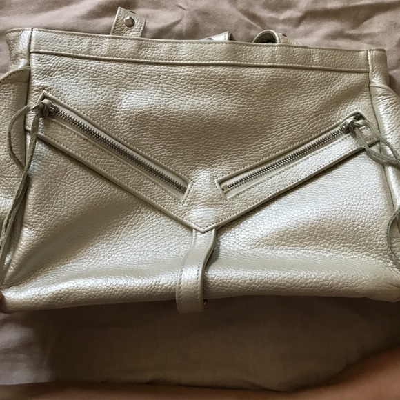 Botkier Light Gold Leather Satchel - Trigger - Picture 6 of 8