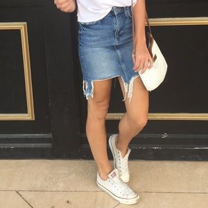 Denim mini skirt