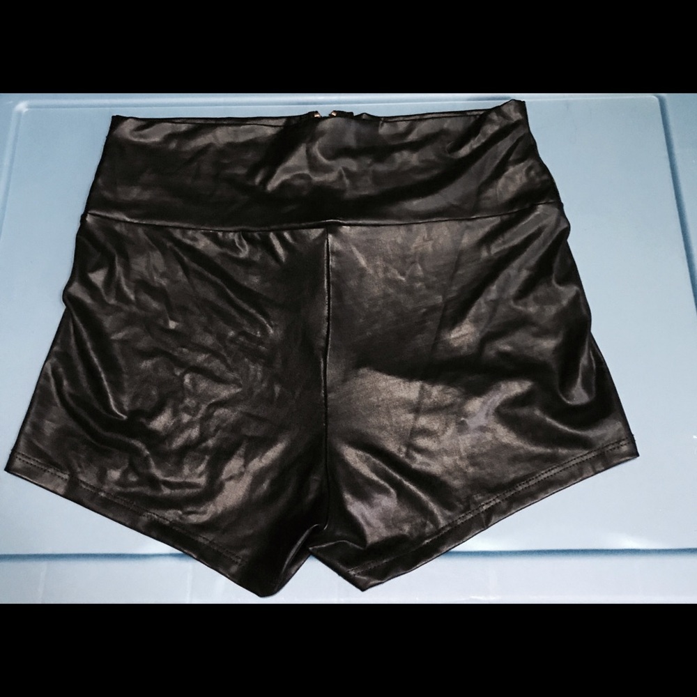 Faux Leather High Waisted Shorts