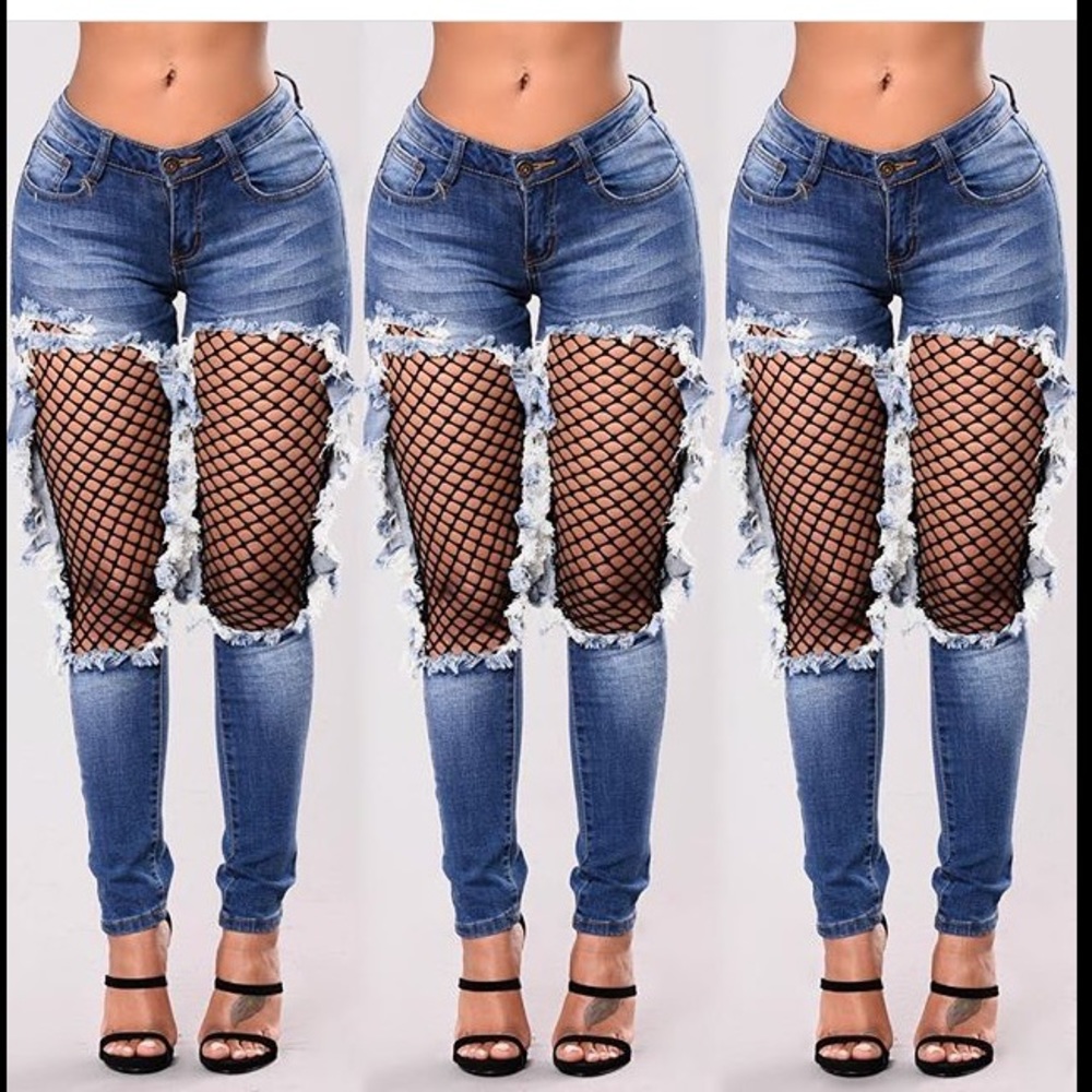 Fishnet jeans