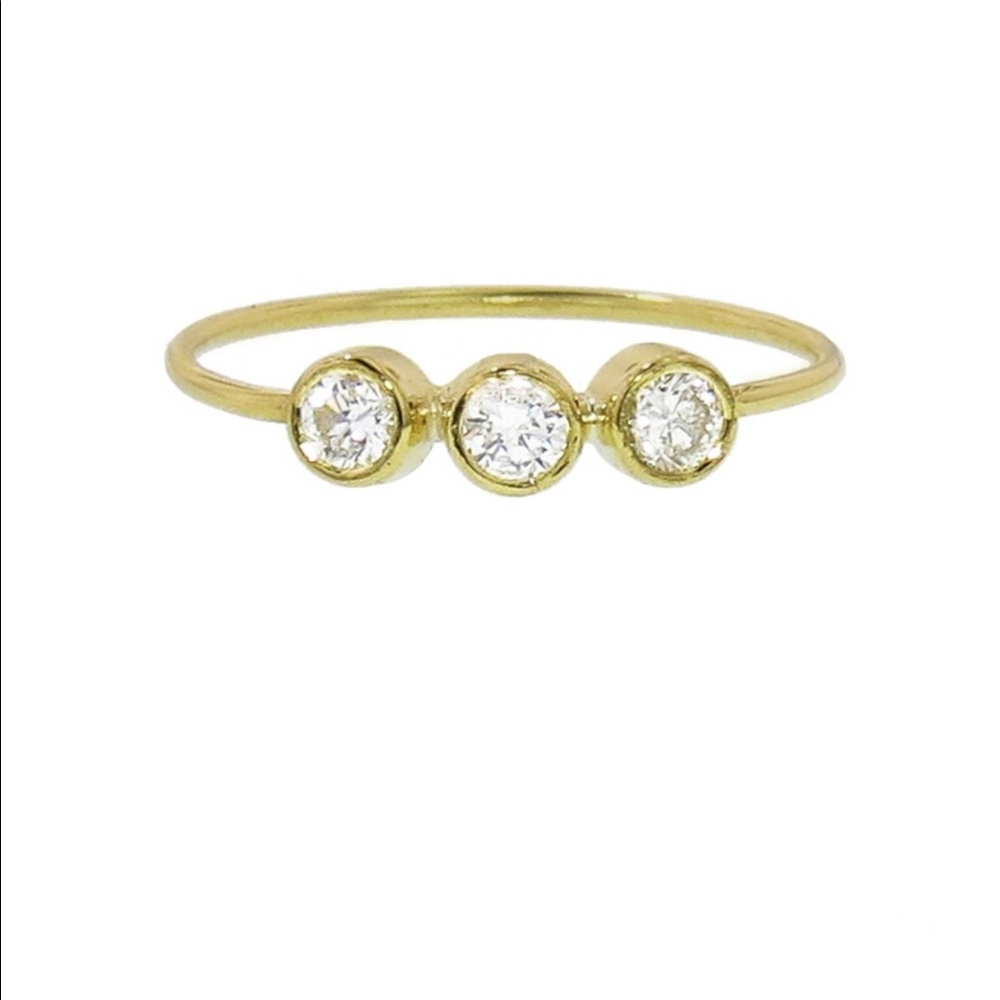 Jennifer Meyer hand crafted trilogy diamond ring