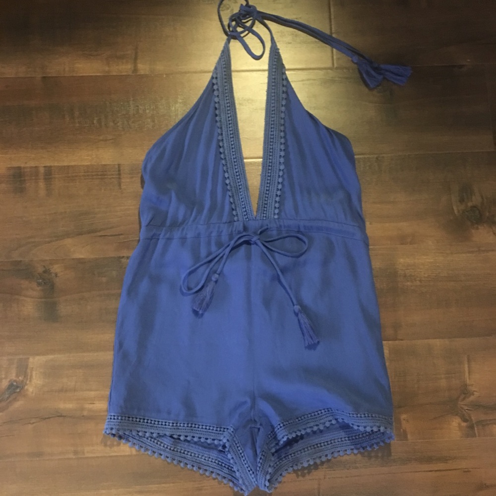 🆕 Blue Crotchet Romper- sz small