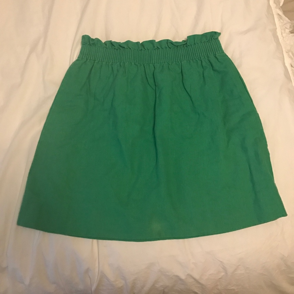 J Crew cinched waist ruffle skirt