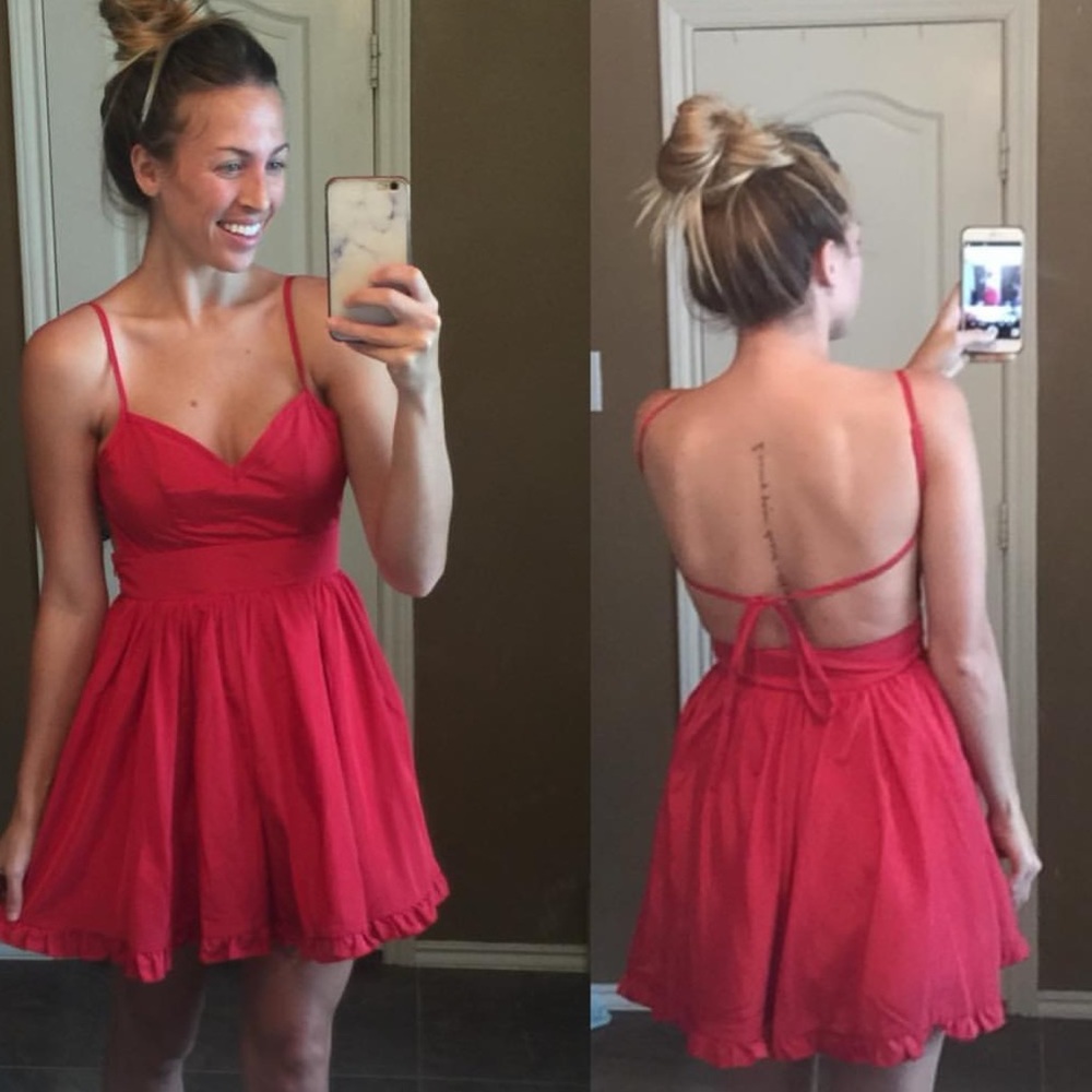 Red mini dress