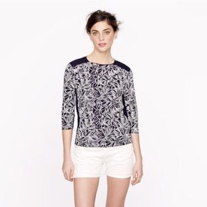 J Crew embroidered wildflower top