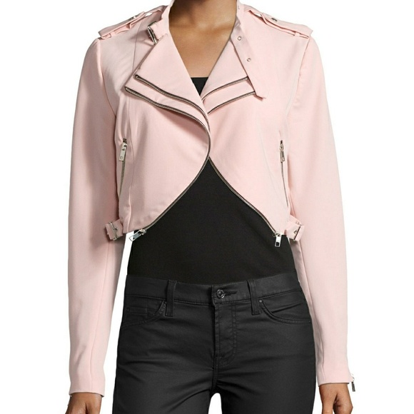 Guess Cropped Leather Moto Jacket - Off White - Picture 5 of 5