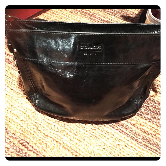 Coach Handbags - Black Leather Coach Hand Bag!!!