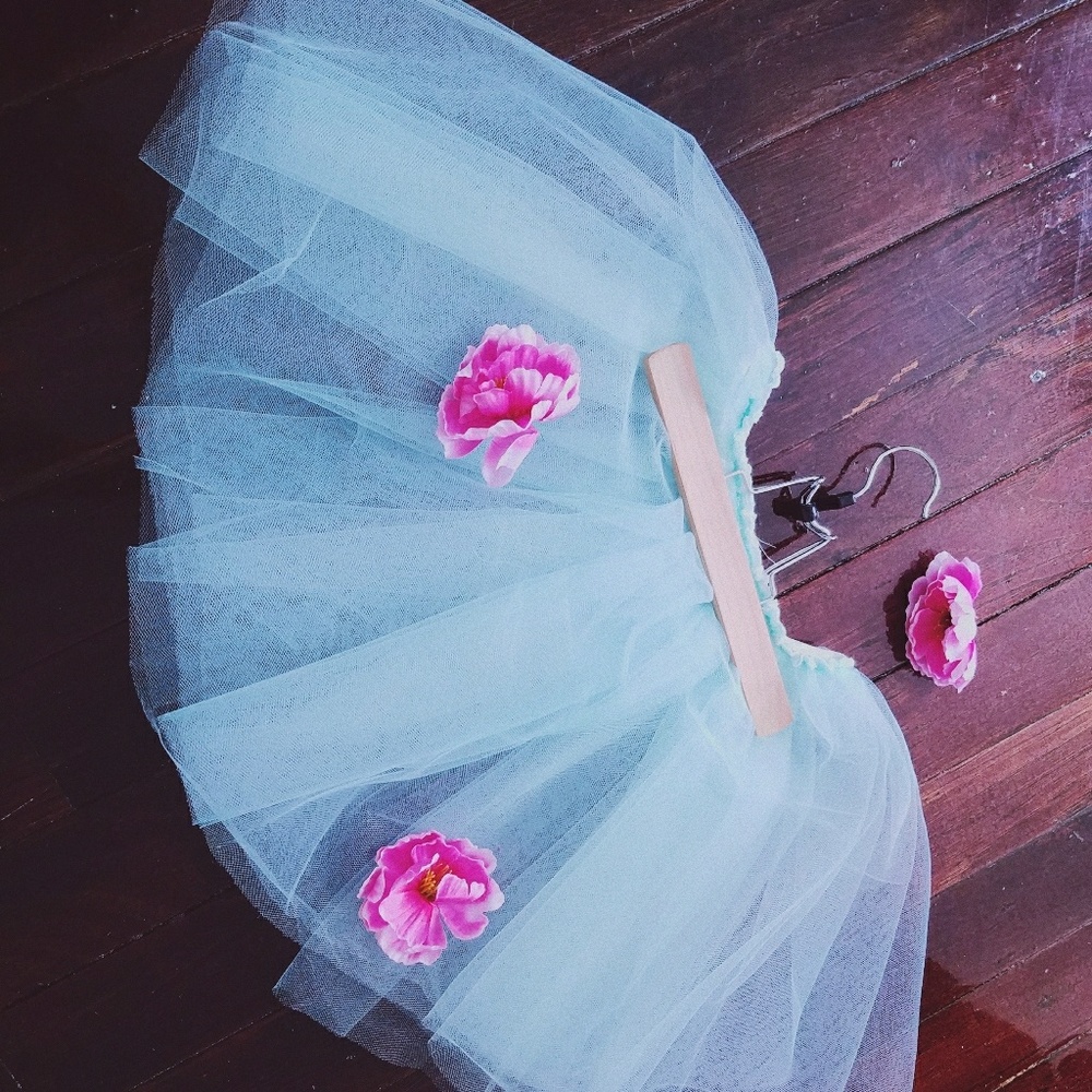 4-6y girls mint maxi tutu tulle skirt