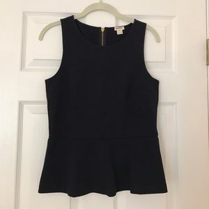 JCrew Ponte Peplum Top in Navy