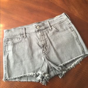 Hollister Gray Denim High Rise Shorts