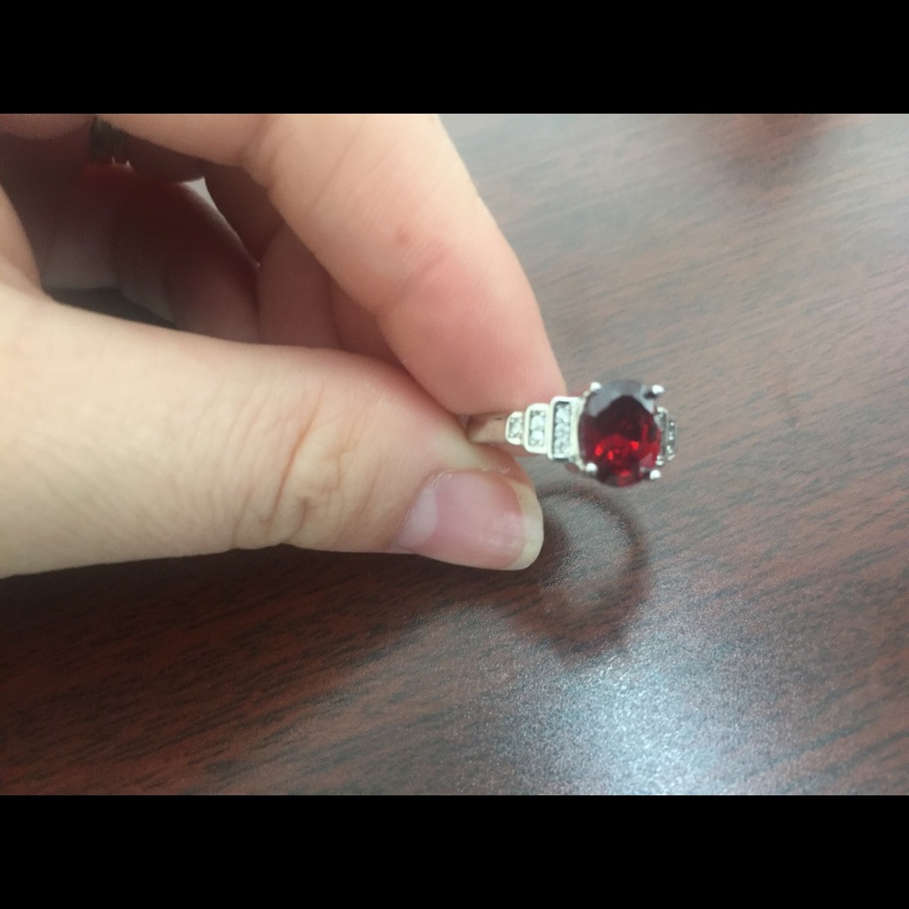 Red stone ring