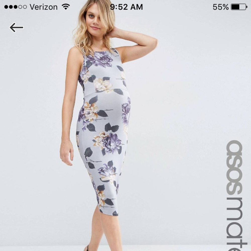 ASOS Maternity Flora Midi Bodycon Dress