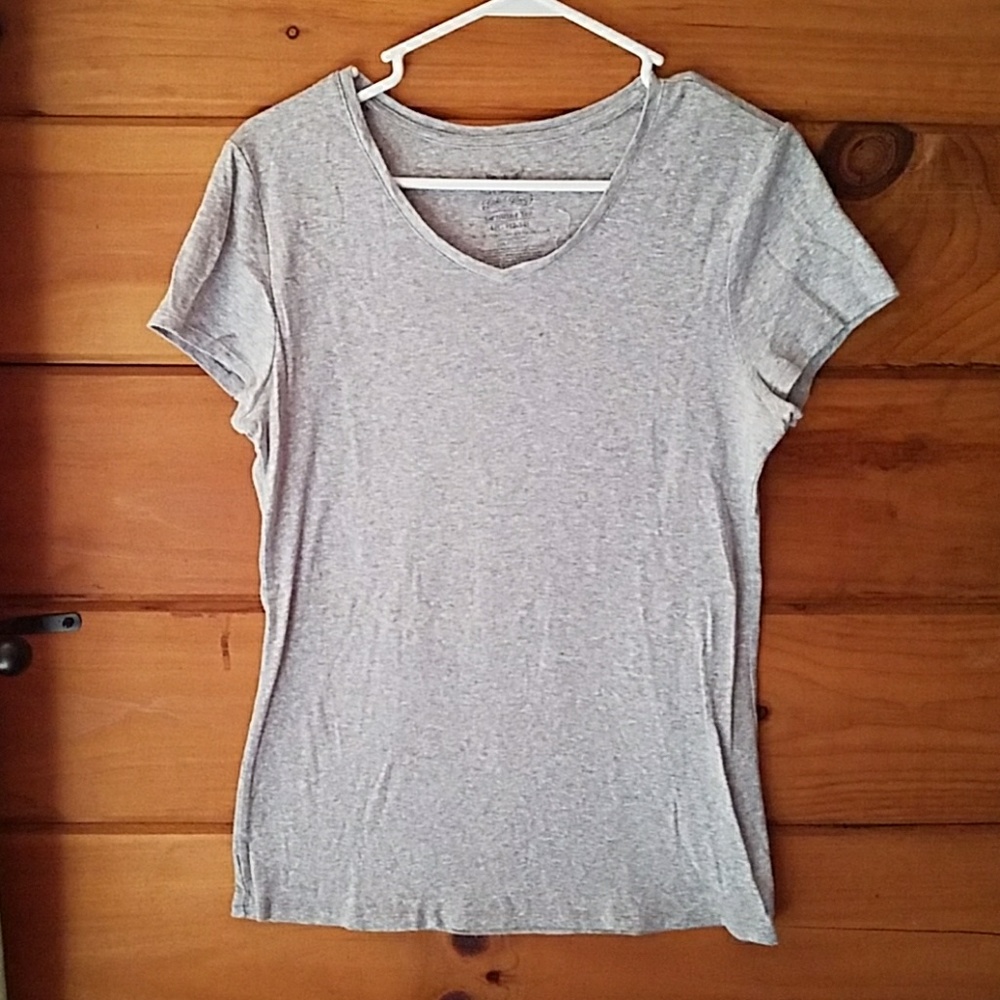 Simple gray v-neck
