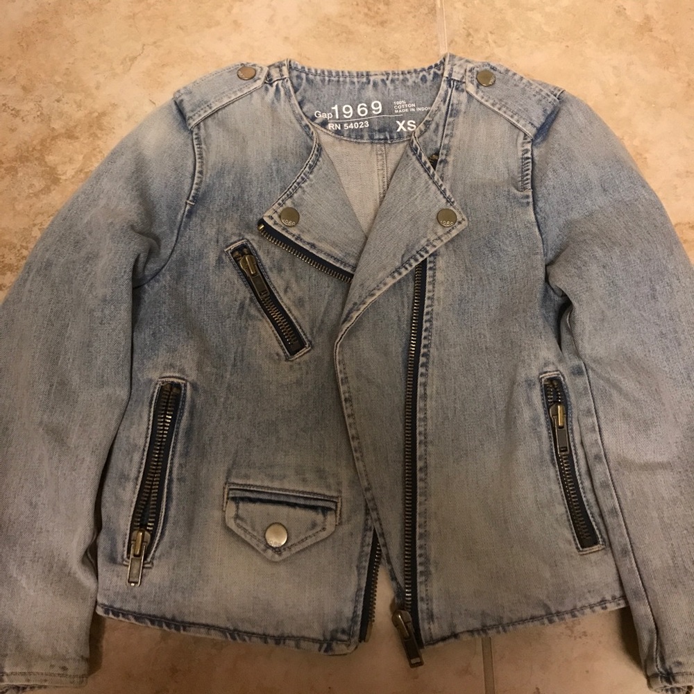 Like New Gap denim moto jacket- XS.