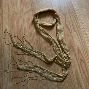 CCO⬇️ Sheer beaded chain fringe scarf necklace