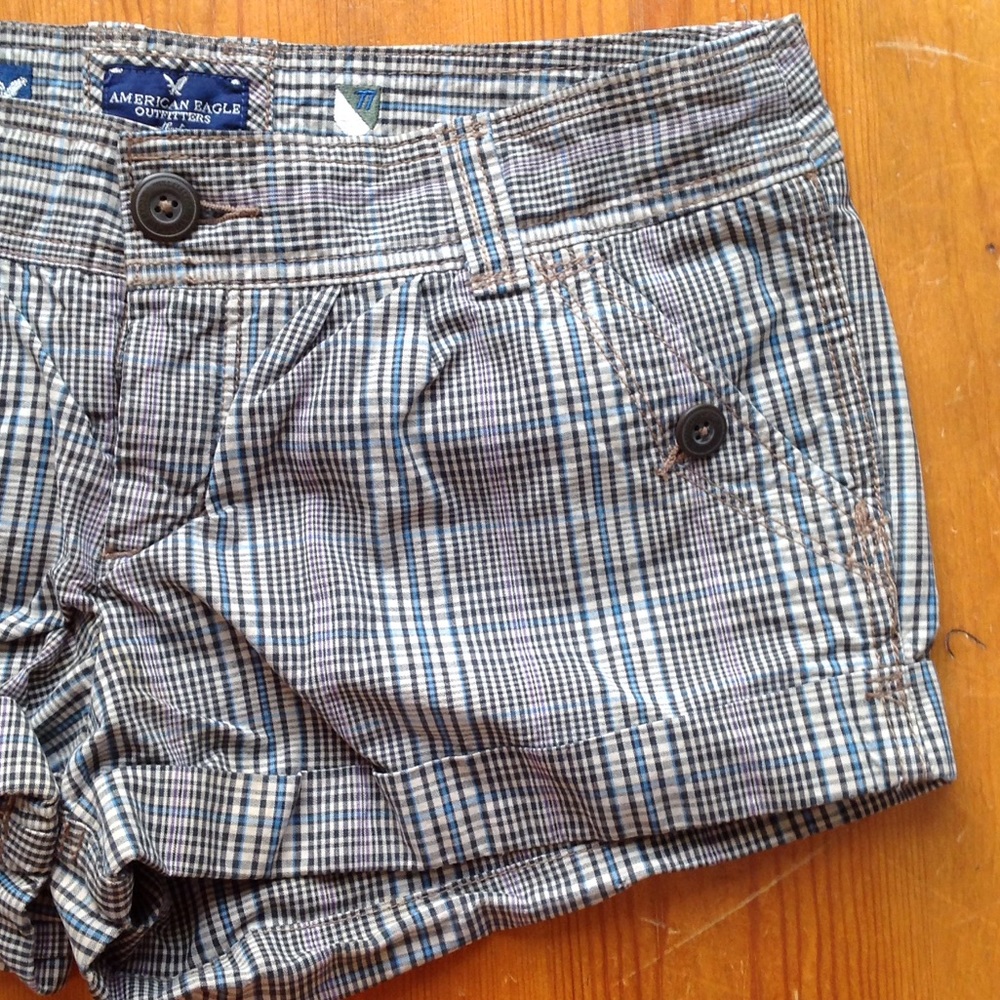 AE plaid shorts