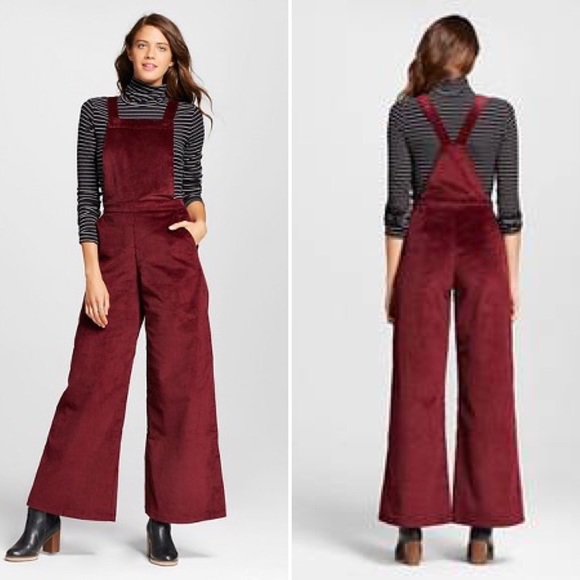 wide leg corduroy overalls