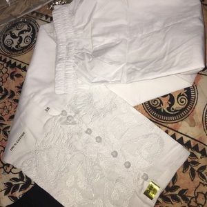 White cigarette pants