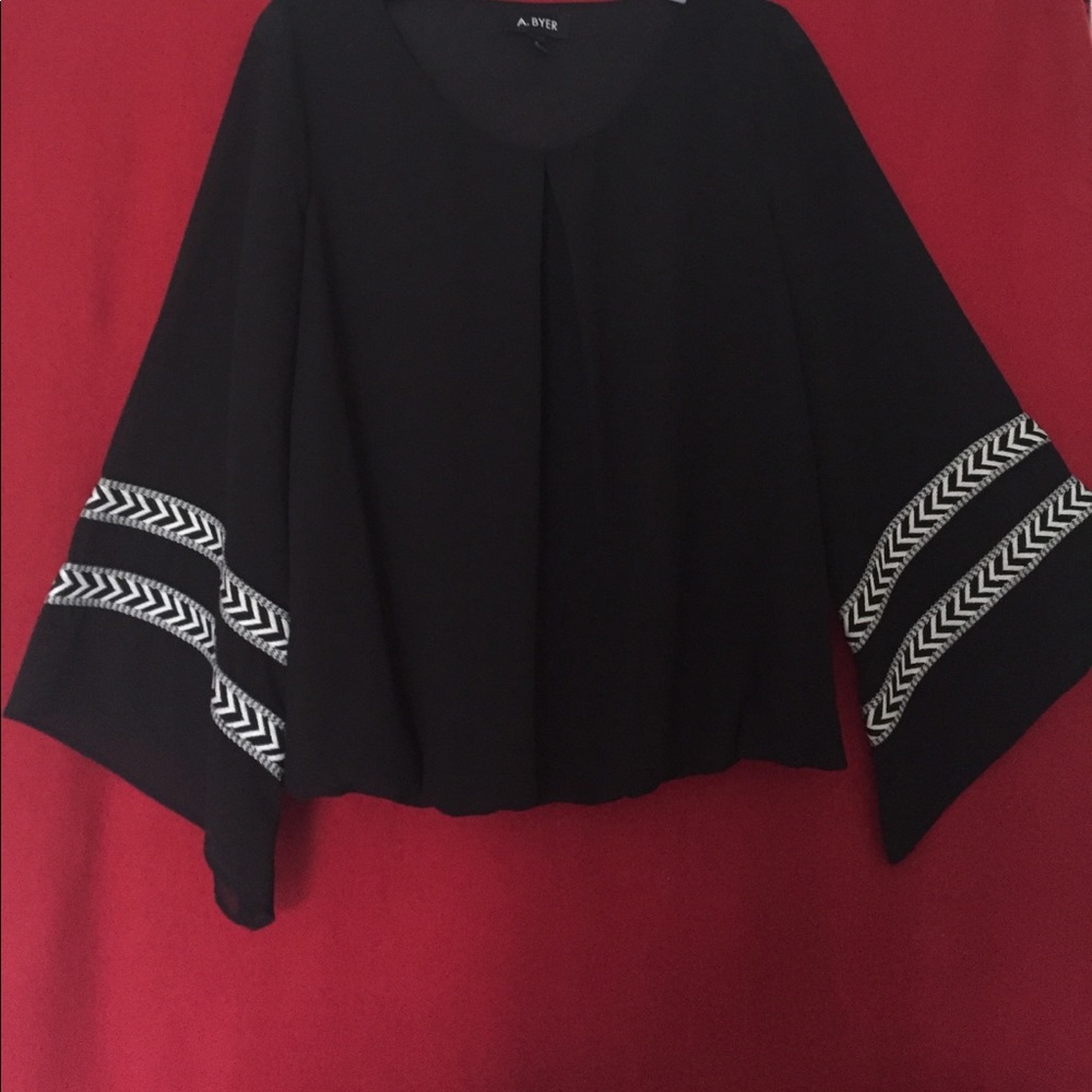 Black and white sheer top