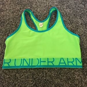 Green Under Armour sports bra