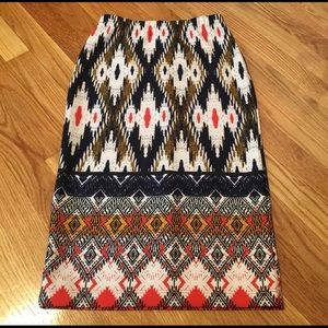 Anthropologie tribal print skirt
