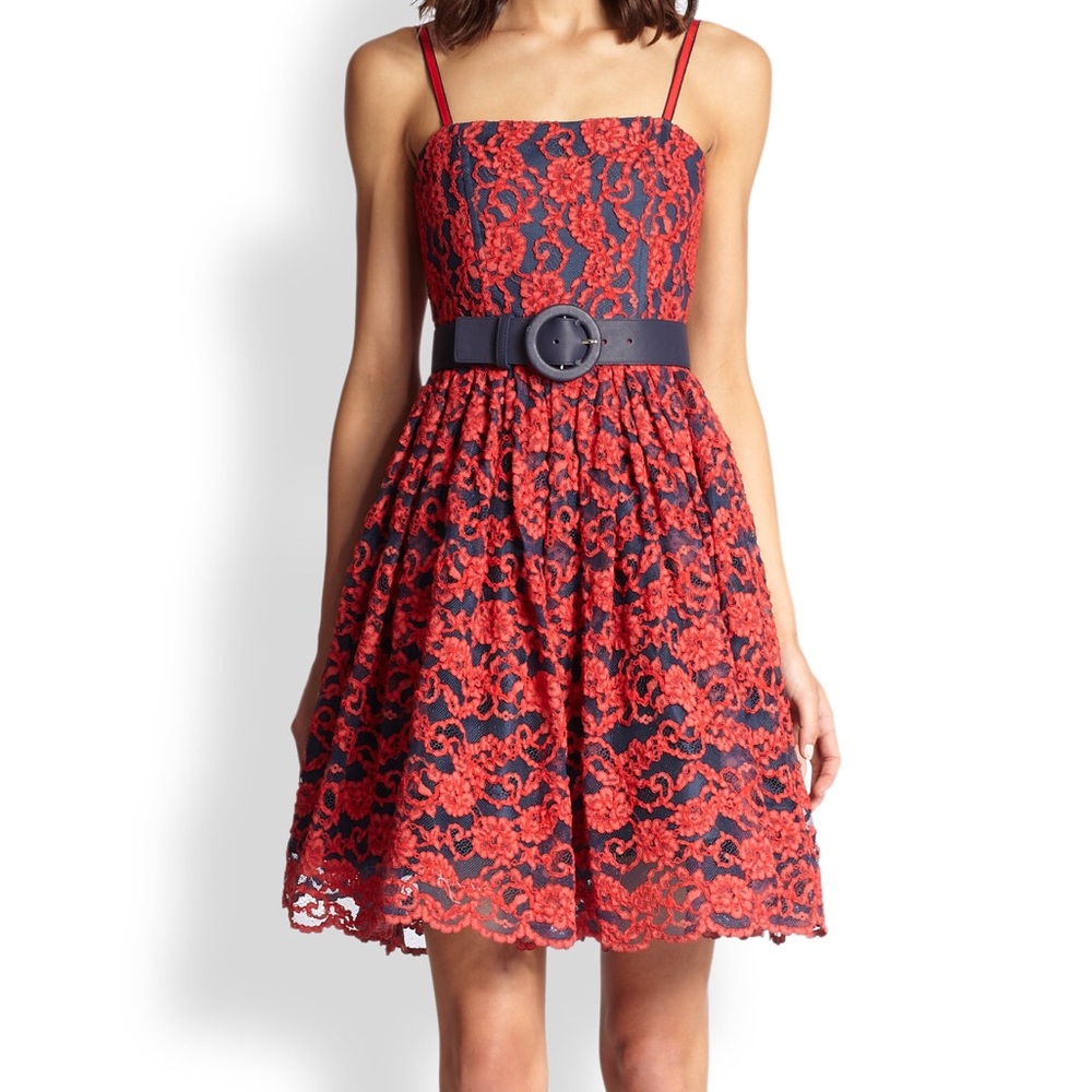 Alice+Olivia "Sia" Poof Lace Floral Dress NWT SZ6