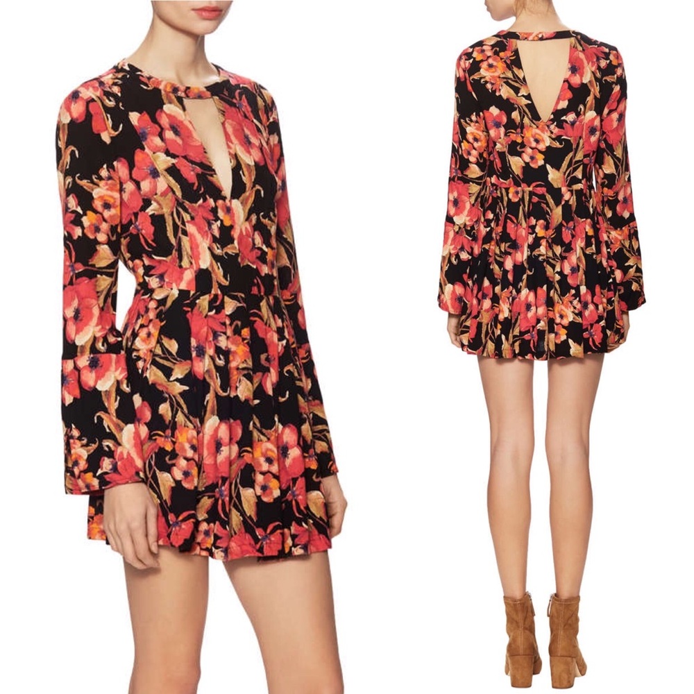 Free People Bell Sleeve Cut Out Dress