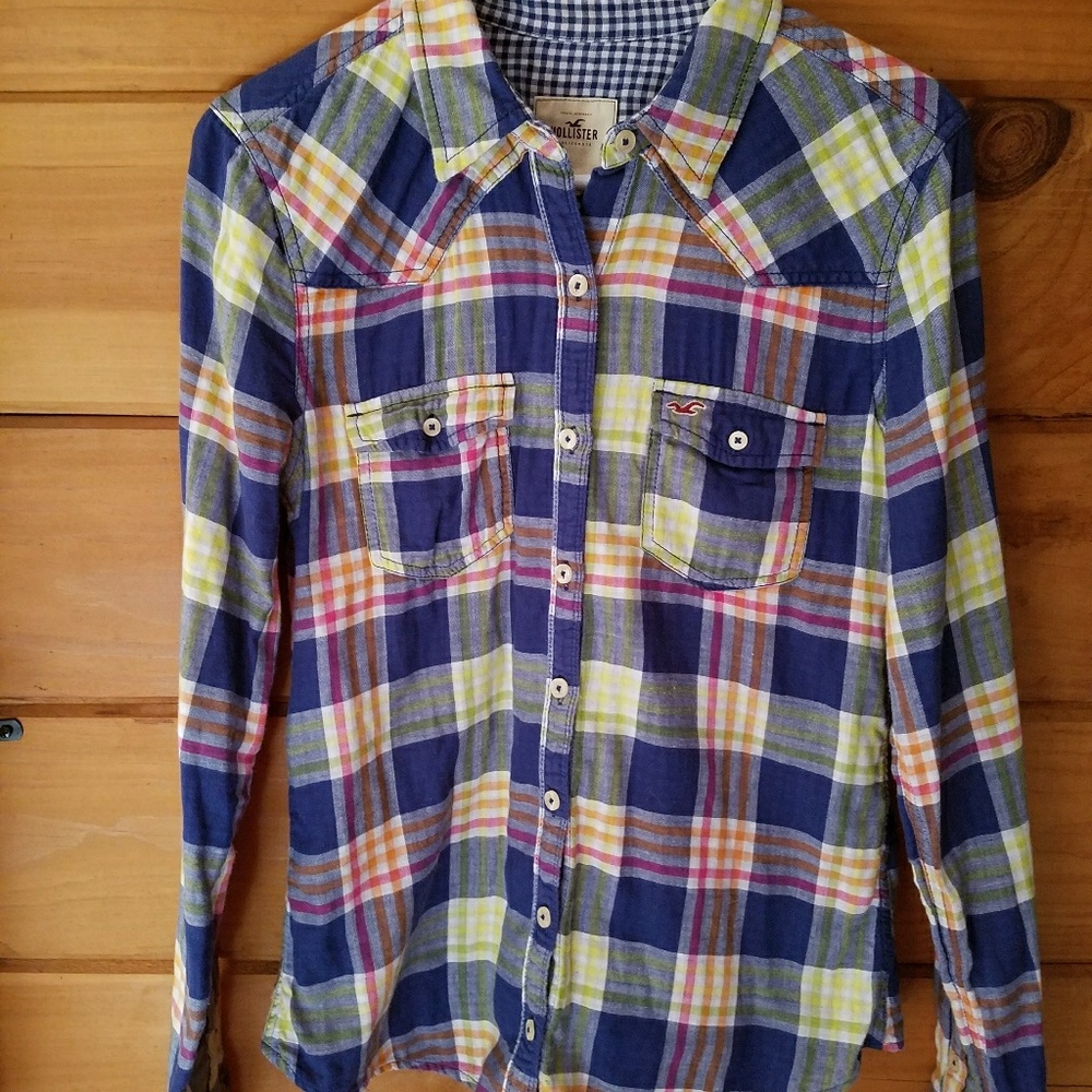 Plaid Hollister button down