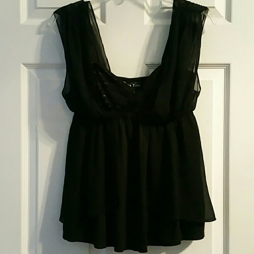 VICTORIA'S SECRET BLACK LACE TIERED DRESSY BRA TOP