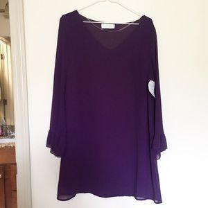 Long sleeve purple boutique dress
