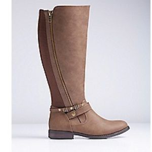 ZIPPER DETAIL RIDING BOOT - MEDIUM WIDTH