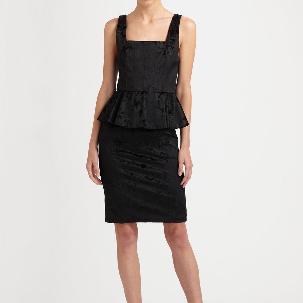 Alice&Olivia Yodi Square Neck Peplum Dress SZ6