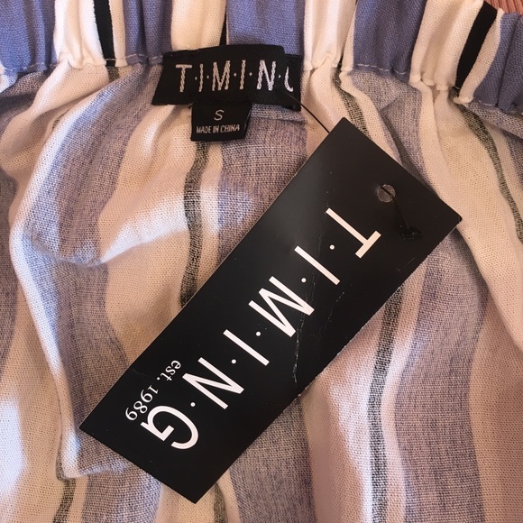 🔥4 for 25 Blue White Off The Shoulder Top - Picture 5 of 6