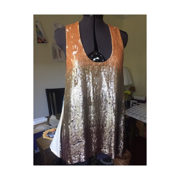Ombré Sequin Gold top - Picture 1 of 2