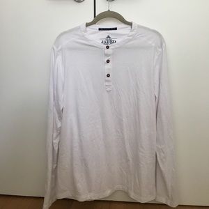 Long Sleeved White Henley