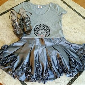 Forever 21 satin looking silver mini skirt