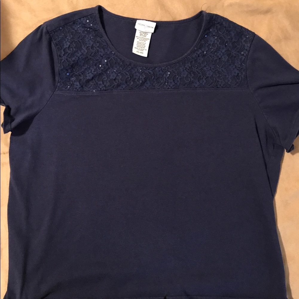 Blue sequined dress shirt