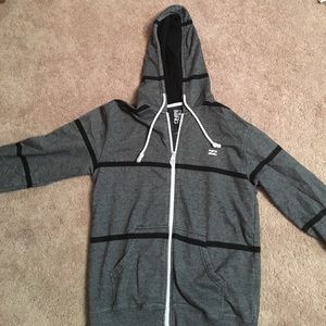 Billabong (M) Gray/Black striped hoodie