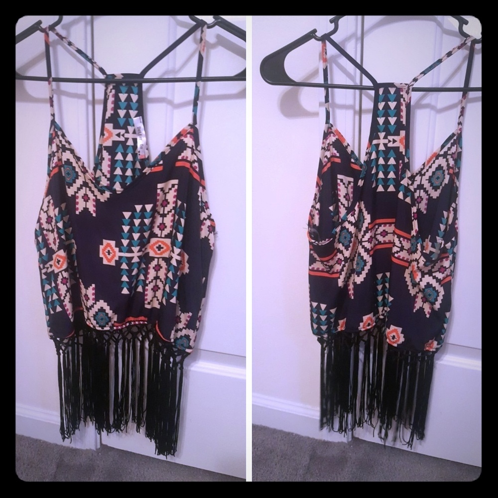 Navy Tank, Aztec Pattern