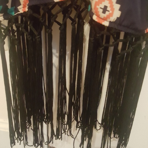 Navy Tank, Aztec Pattern - Picture 2 of 3