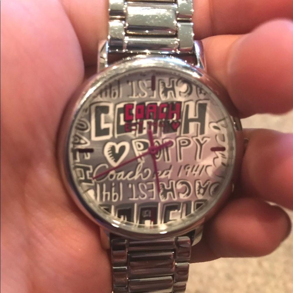 Coach Poppy Silver Fashion Watch