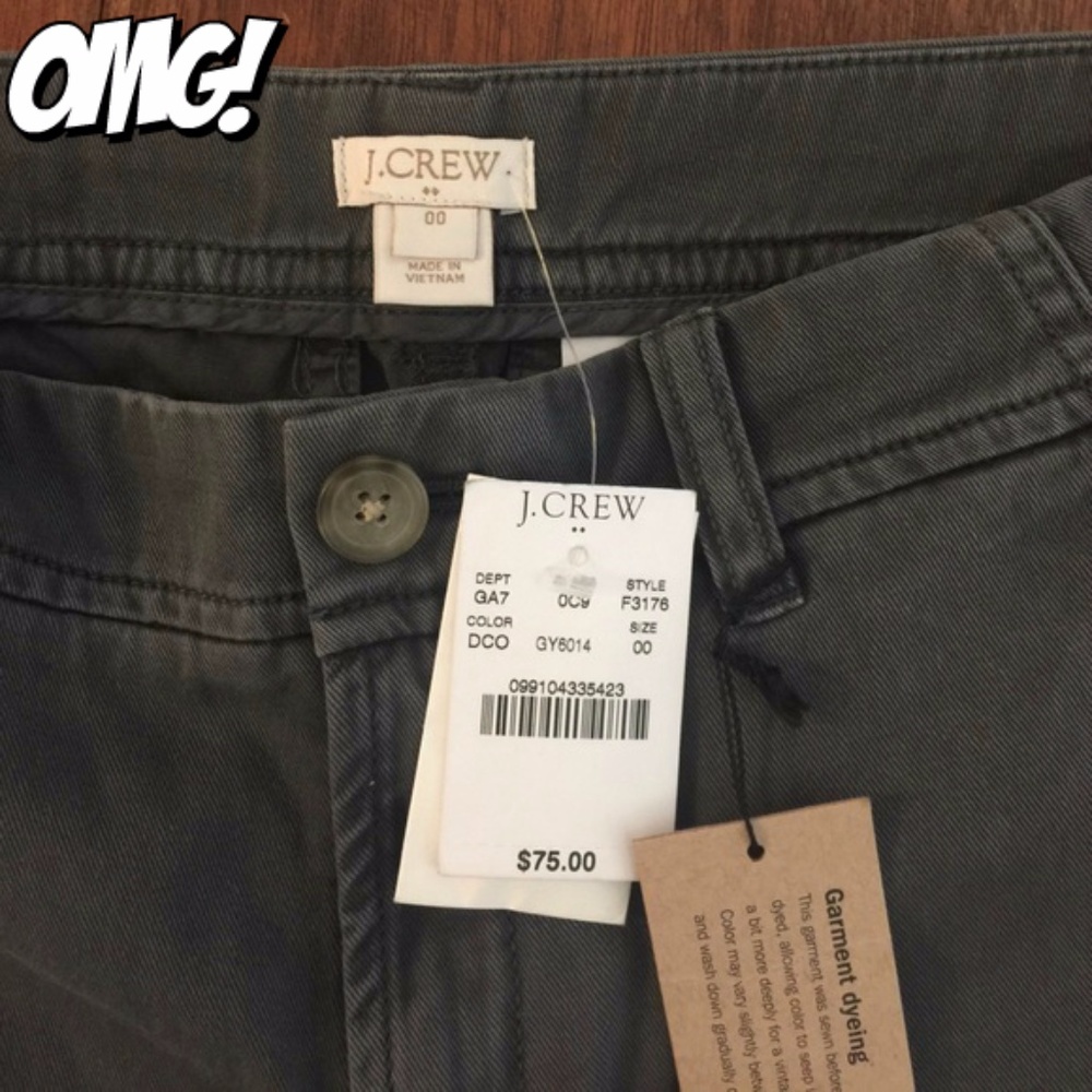 NWT J Crew 100% Cotton Summer Pants Size 00