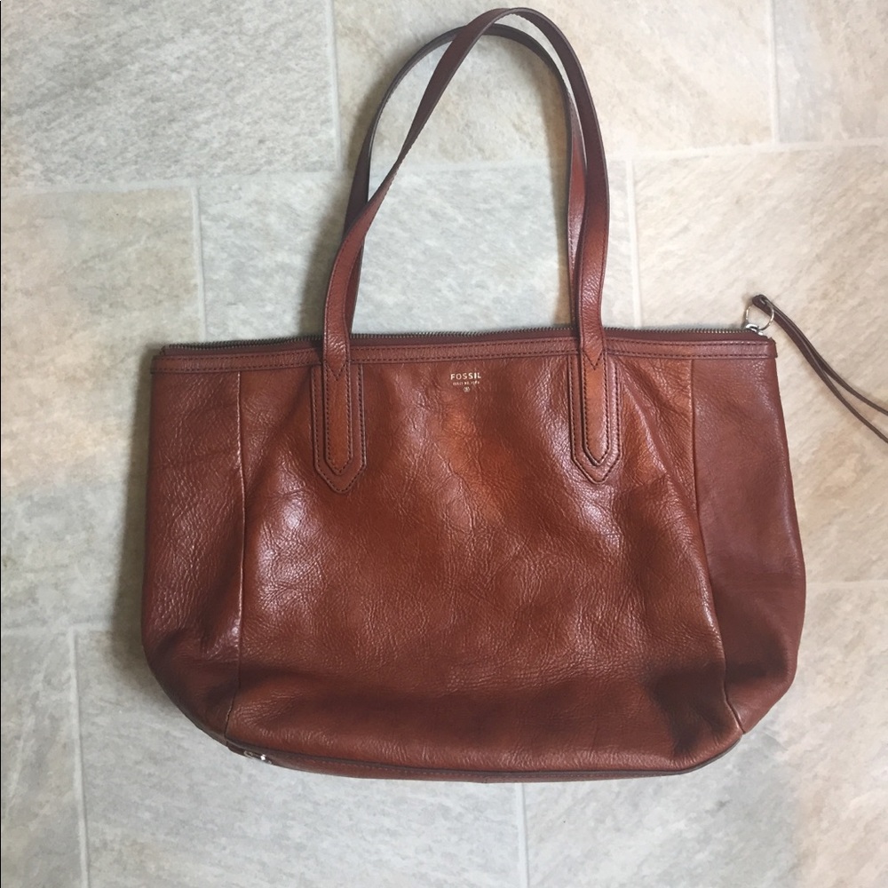 Fossil leather shoulder bag