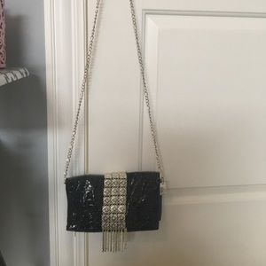 Black and silver White Black purse