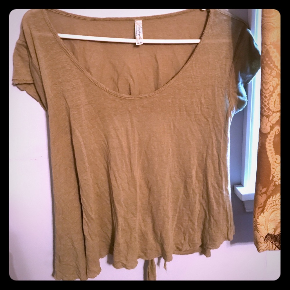 Free People Olive Green xs open back top