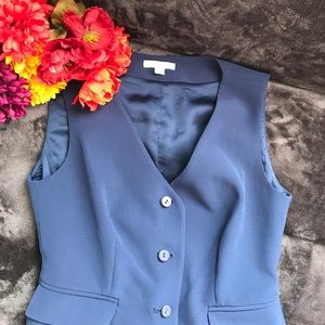 Navy blue vest by Eva Mendes for NY&Co