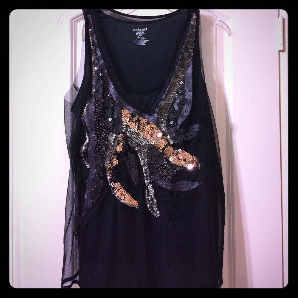 Lane Bryant: Sequin Embellished Tank NWOT