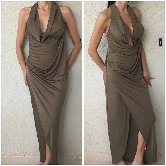 poleci Dresses & Skirts - Olive Draping Dress Small